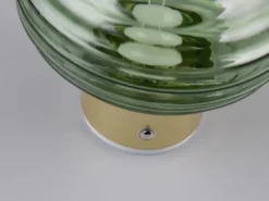Akku Wandleuchte EARL mit Glasschirm Grün dimmbar, Ø 15,5cm