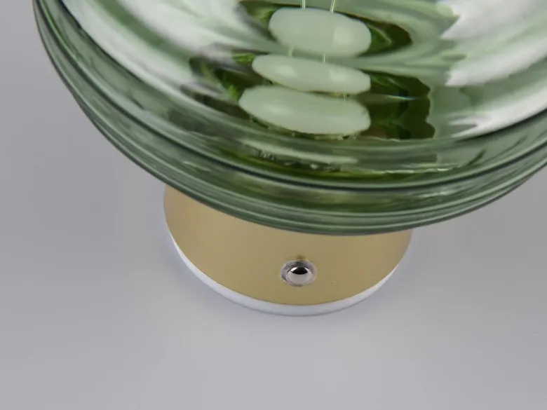 Akku Wandleuchte EARL mit Glasschirm Grün dimmbar, Ø 15,5cm