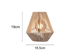 Akku Wandleuchte LIRA per USB aufladbar, Lampenschirm aus Papiergarn, Höhe 19cm