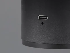 Akku Wandleuchte LIRA per USB aufladbar, Lampenschirm aus Papiergarn, Höhe 19cm