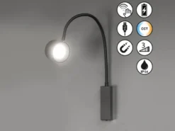 Akku Wandleuchte MAGNETIC kabellos für Wandmontage & Bett Kopfteil, Breite 7,5cm