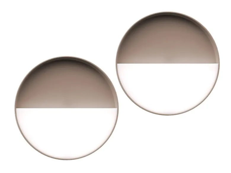 Akku Wandleuchten 2er SET dimmbar für Innen & Außen zum Kleben Sand, Ø 15cm