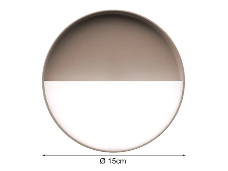 Akku Wandleuchten 2er SET dimmbar für Innen & Außen zum Kleben Sand, Ø 15cm