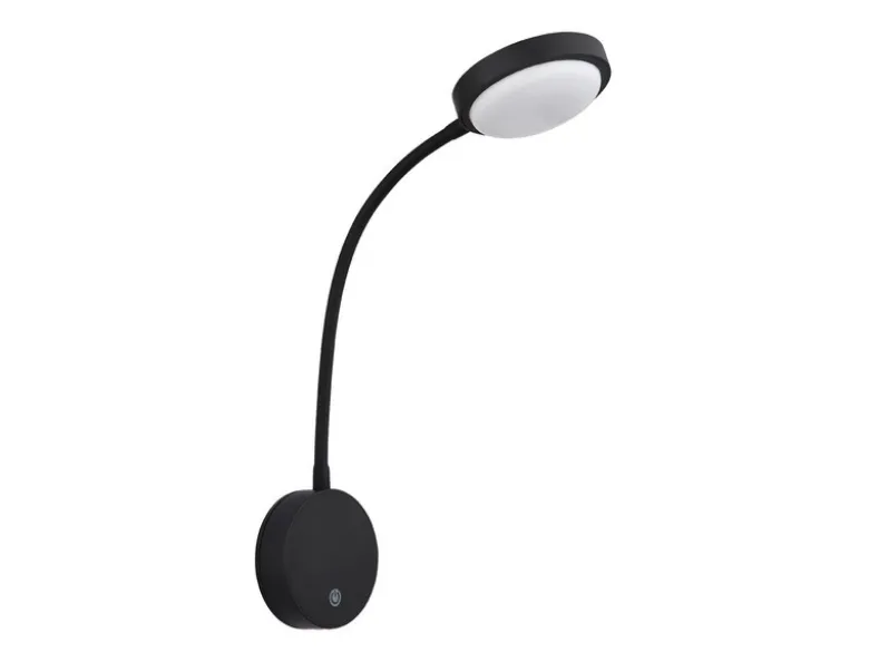 Akku Wandleuchte PEGASI dimmbar, Schwarz mit Flexrohr, Höhe 45cm