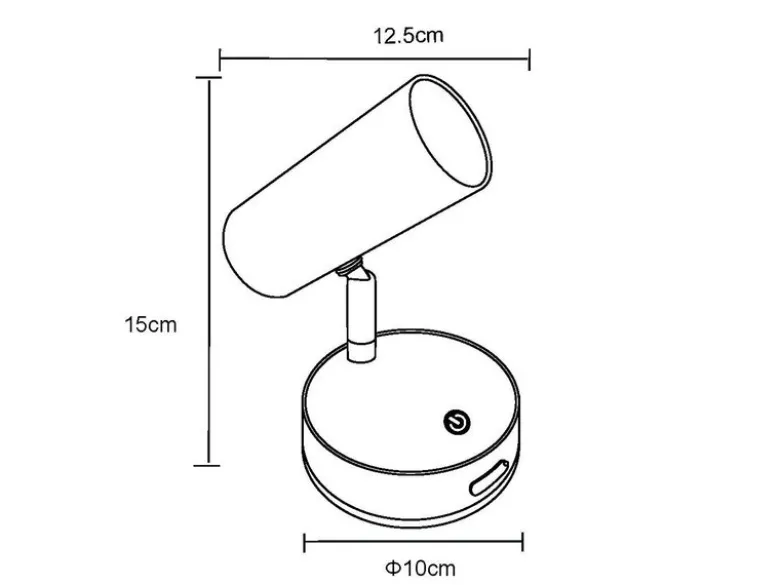Akku Wandstrahler ALLVI Schwarz kabellos ohne Stromanschluss, Breite 10cm