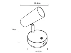 Akku Wandstrahler Schwarz kabellos ohne Stromanschluss, Breite 10cm