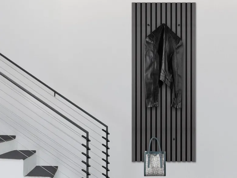Akustikpaneel Garderobe GWEN in Eiche-Schwarz, Höhe 125cm