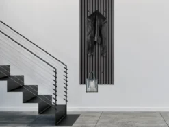 Akustikpaneel Garderobe GWEN in Eiche-Schwarz, Höhe 125cm