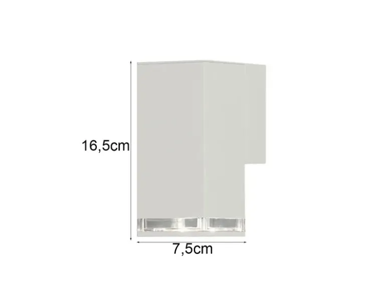 ALU Außenwandleuchte POLLUX Down Light Weiß Effektstreifen IP44, Höhe 16,5cm