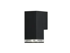 ALU Außenwandleuchte POLLUX Down Light Schwarz Effektstreifen IP44, Höhe 16,5cm