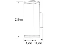 ALU Außenwandleuchte POLLUX Up and Down Weiß Effektstreifen IP44, Höhe 23,5cm