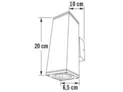 Aluminium-Wandleuchte MONZA, Up/Down-light, GU10-Sockel, H: 20 cm, IP44