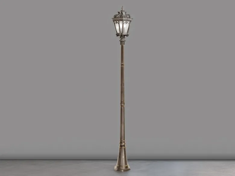 Antike extra große LED Straßenlaterne Bronzefarbig, Höhe 295cm