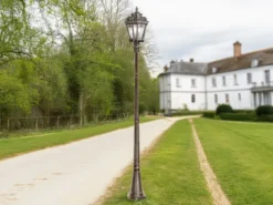 Antike extra große Straßenlaterne TOURNAI Bronzefarbig, Höhe 295cm