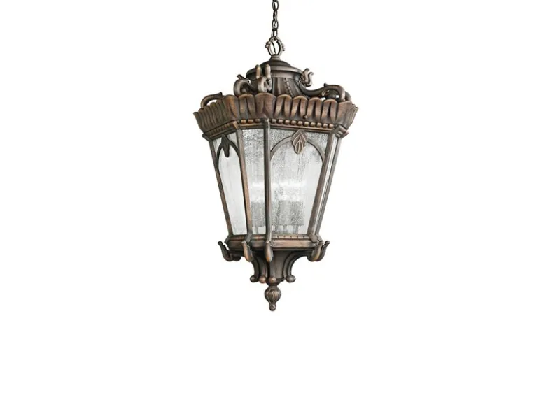 Antike Hängelaterne TOURNAI Aluminium Bronzefarbig, Ø 19cm