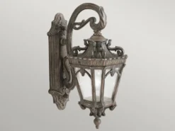 Antike LED Außenwandleuchte hängend Bronzefarbig, Höhe 46cm