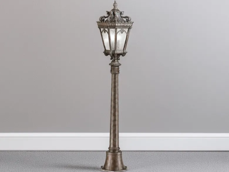Antike Wegeleuchte TOURNAI Aluminium Bronzefarbig, Höhe 110cm