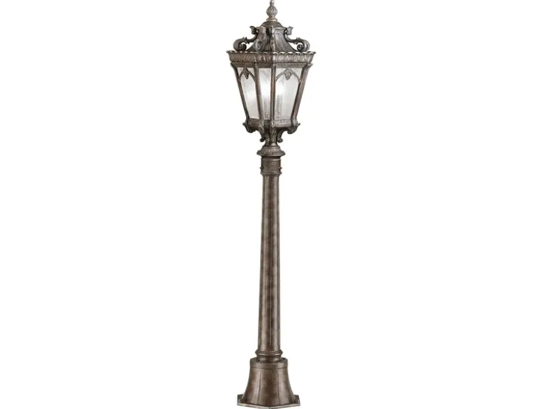 Antike Wegeleuchte TOURNAI Aluminium Bronzefarbig, Höhe 110cm