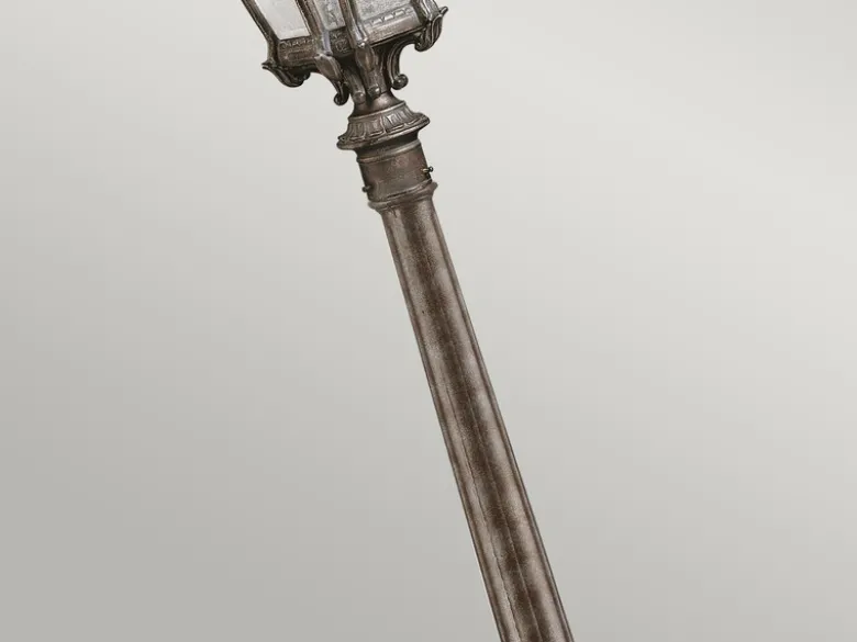 Antike Wegeleuchte TOURNAI Aluminium Bronzefarbig, Höhe 110cm