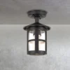 Außen Deckenlaterne HEREFORD aus Alu im Landhausstil, Schwarz Höhe 23,5cm