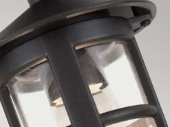 Außen Deckenlaterne HEREFORD aus Alu im Landhausstil, Schwarz Höhe 23,5cm