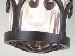 Außen Deckenlaterne HEREFORD aus Alu im Landhausstil, Schwarz Höhe 26cm