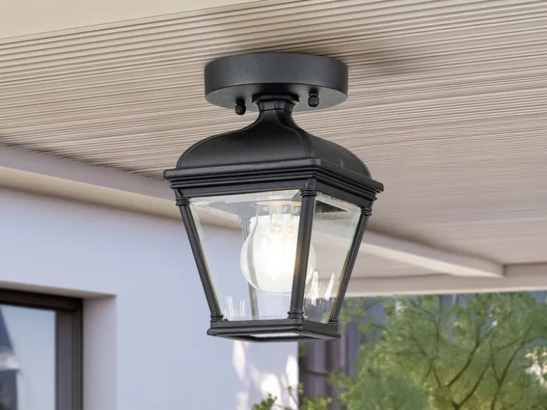 Außen Deckenleuchte BAYVIEW Laterne im Landhausstil, Höhe 22,5cm
