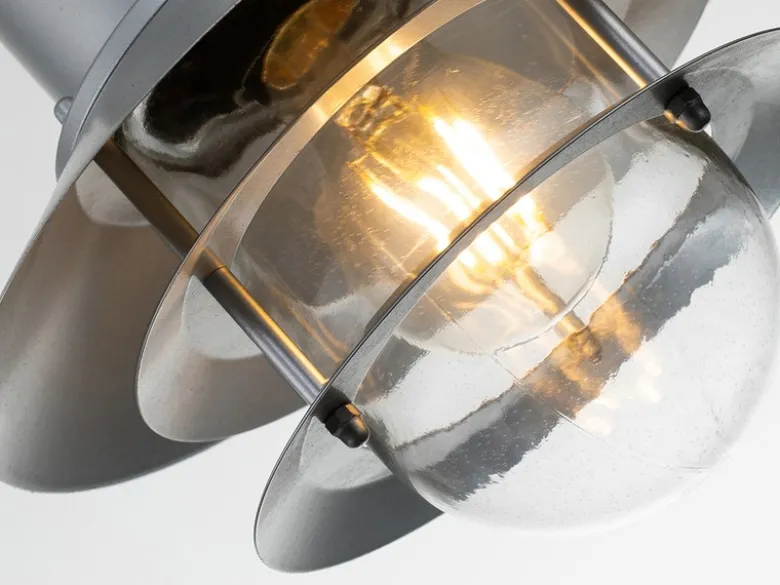 Außen Hängeleuchte COPENHAGEN aus Edelstahl, Silber Ø 22cm