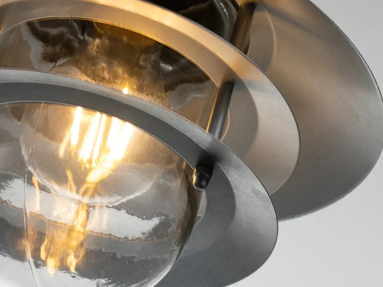 Außen Hängeleuchte COPENHAGEN aus Edelstahl, Silber Ø 22cm