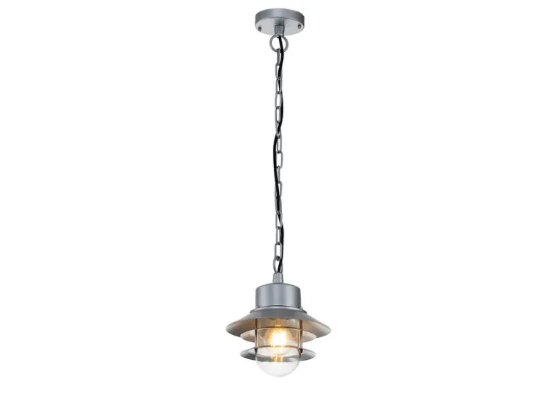 Außen Hängeleuchte COPENHAGEN aus Edelstahl, Silber Ø 22cm