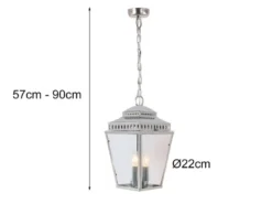 Außenhängeleuchte MANSION HOUSE im Landhausstil, Silber Ø22cm