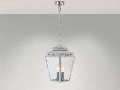 Außenhängeleuchte MANSION HOUSE im Landhausstil, Silber Ø22cm