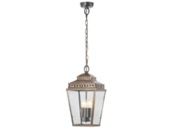 Außenhängeleuchte MANSION HOUSE im Landhausstil, Altmessing Ø22cm