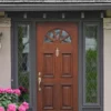 Außen Hängeleuchte PHILADELPHIA Jugendstil mit Amberglas, Ø19cm