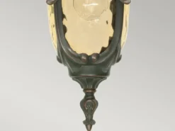 Außen Hängeleuchte PHILADELPHIA Jugendstil mit Amberglas, Ø19cm