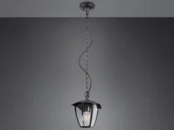 Außenhängeleuchte VENTA im Landhausstil aus Aluminium Schwarz, 17x17cm