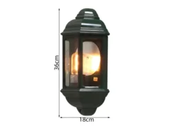 Außen LED Wandlaterne, Halbschale im Landhausstil, Grün, Höhe 36cm