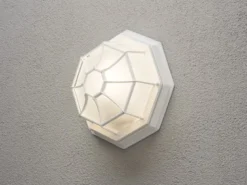 Außenleuchte Ø 27cm, Wandleuchte / Deckenleuchte weiß mit gefrostetem Acrylglas