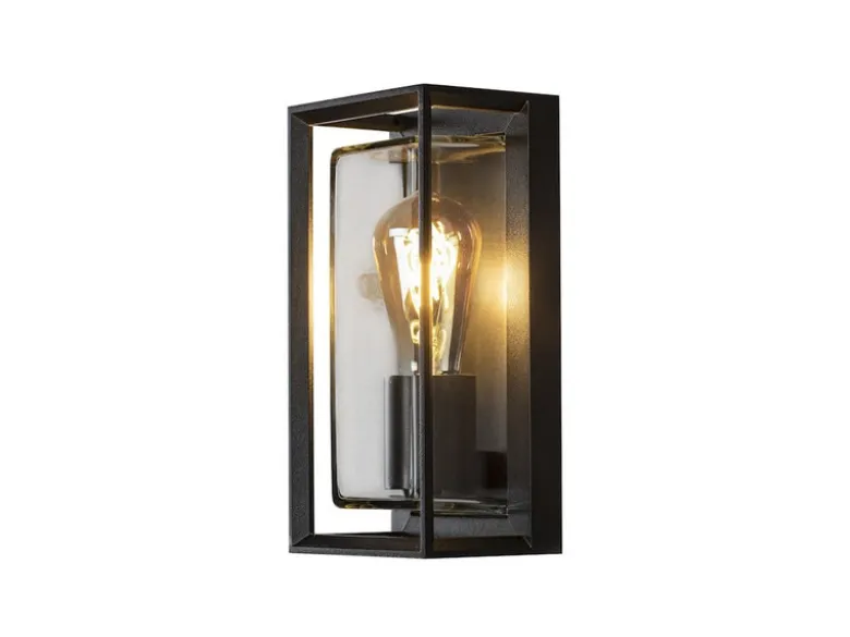 Außenwandlaterne BRINDISI mit Bewegungsmelder, Höhe 26cm, Schwarz