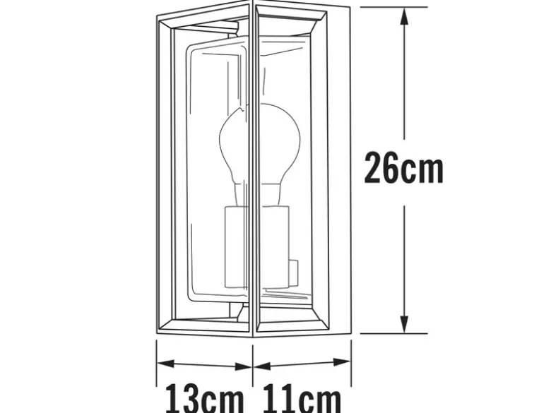 Außenwandlaterne BRINDISI mit Bewegungsmelder, Höhe 26cm, Schwarz