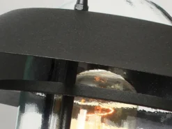 Außen Wandlaterne HELSINGOR aus Edelstahl, Schwarz Höhe 24cm