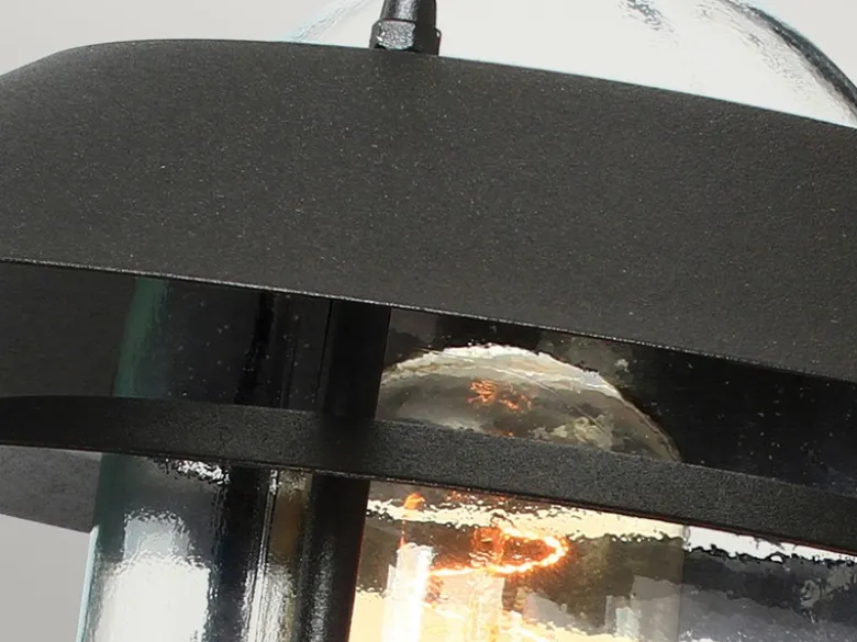 Außen Wandlaterne HELSINGOR aus Edelstahl, Schwarz Höhe 24cm