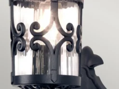 Außen Wandlaterne HEREFORD aus Alu im Landhausstil, Schwarz Höhe 42cm