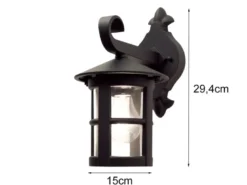 Außen Wandlaterne HEREFORD aus Alu im Landhausstil, Schwarz Höhe 29cm