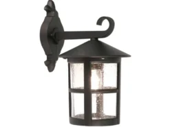 Außen Wandlaterne HEREFORD aus Alu im Landhausstil, Schwarz Höhe 34,5cm