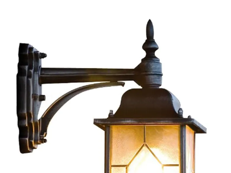 Außen Wandlaterne MILANO hängend im Landhausstil, schwarz, Höhe 38cm