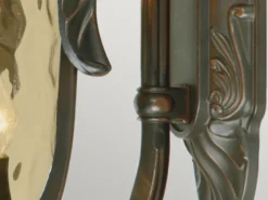 Außenwandlaterne PHILADELPHIA Jugendstil mit Amberglas, Höhe 64cm