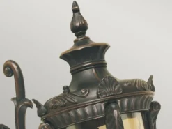 Außenwandlaterne PHILADELPHIA Jugendstil mit Amberglas, Höhe 43cm