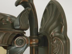 Außenwandlaterne PHILADELPHIA Jugendstil mit Amberglas, Höhe 64cm