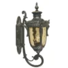 Außenwandlaterne PHILADELPHIA Jugendstil mit Amberglas, Höhe 53cm